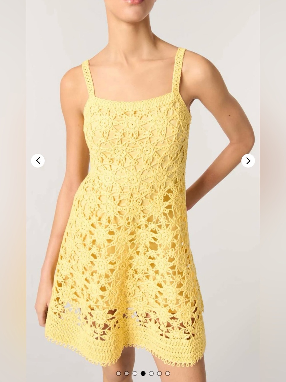 Maje Crochet Strappy Yellow Mini Dress *NWT*